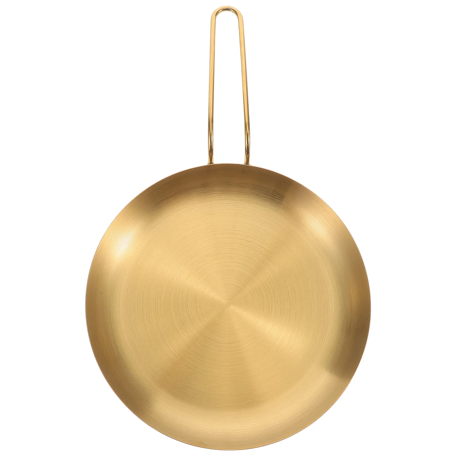 

Golden Plate with Handle Tray for Coffee Table Round Stainless Steel Handled Salad Dish