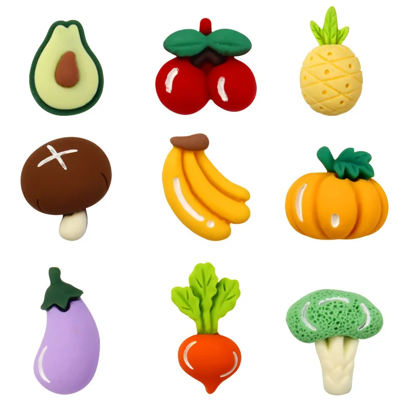 Cartoon Vegetables Resin Buttons For Baby Clothes 10Pcs Handmade Novel Sewing Accessories Crafts  Material DIY