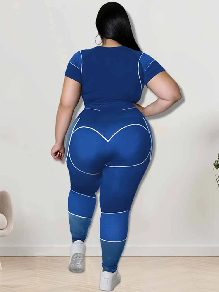 Women Tracksuit 2 Piece Set Plus Size Pants Suit Casual Slimming Leggings Summer Sets Womens Outfits Wholesale Bulk Dropshipping