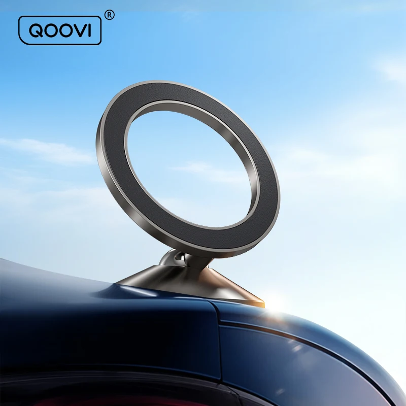 

QOOVI Мини-магнитный автомобильный держатель для телефона, подставка для мобильного телефона на приборной панели, магнитное крепление GPS для Magsafe для iPhone 16 15 Xiaomi Samsung