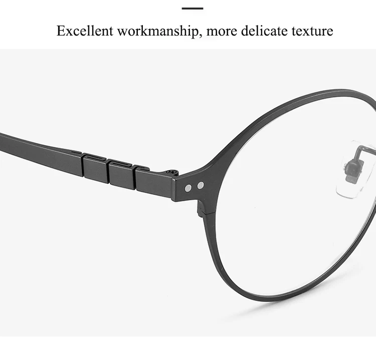 Bclear Titan Brille Rahmen Männer Frauen Retro runde verschreibung pflicht ige Brillen fassungen Mode Myopie optische Brillen Konservierung mittel – Detail 4