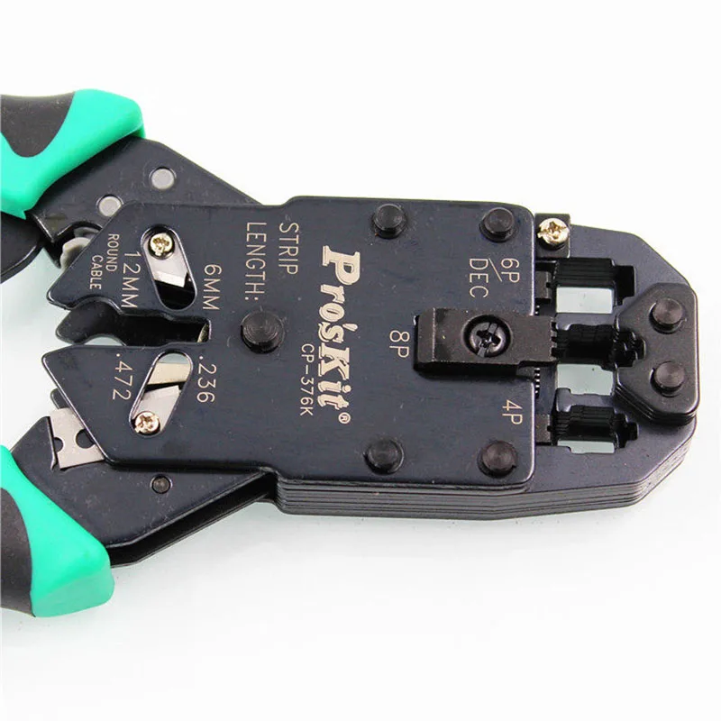 CP-376K Network Crimping Tool 4-6-8P Three-Port Ratchet Crimping Plier Precise and Sturdy for Professional Network Installation