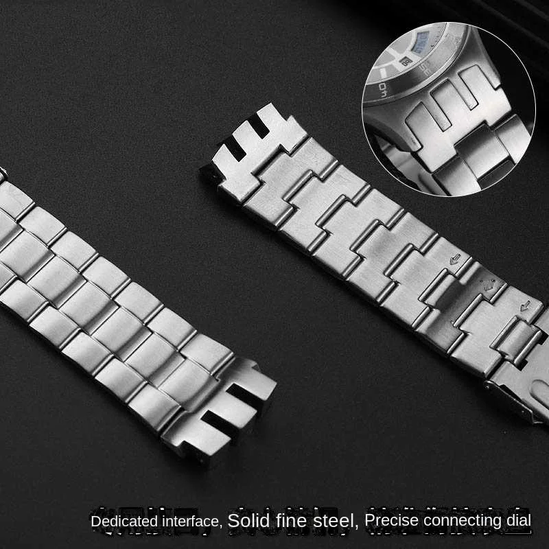 For Swatch YTS401 402 403G 409 713 YTB400 curved end solid stainless steel watch strap 20mm Folding buckle Metal watchband chain