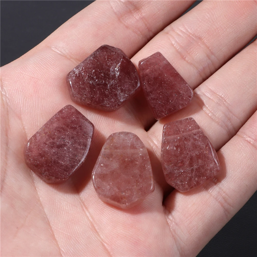 Natural Strawberry Quartzs Gem Stone Beads Round Faceted Round  Loose Spacer Charm Bead For Jewelry Making DIY Bracelet Handmade