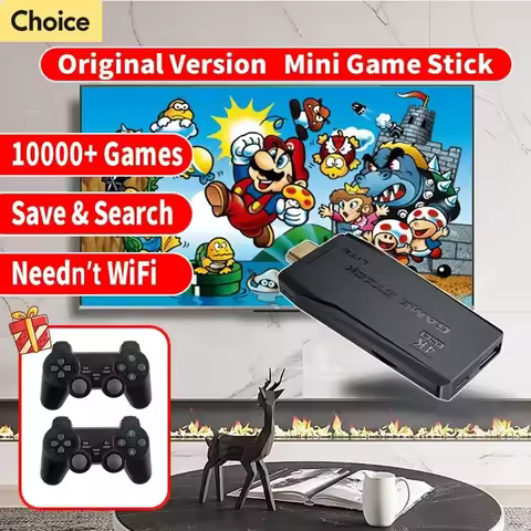 M8 Game Console Built-in 20000 + 64GB Two-person Wireless Controller 2.4G Stick 4K HD PS1 GBA Video Children's Christmas Gift