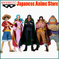 Original Anime Figure Bandai ONE PIECE DXF～THE GRANDLINE SERIES SPECIAL MONKEY D.LUFFY VIVI MONKEY D.DRAGON Action Figurine Toys