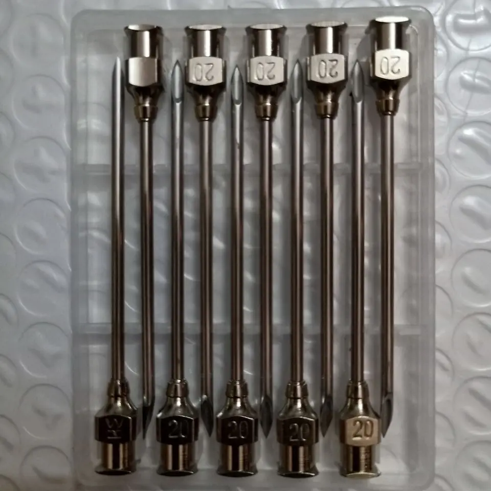 10pcs 50x20 Stainless Steel Veterinary Syringe Needles Injection Vaccination Vet Tools Pig Cow Sheep Bovine Farm Animal Supplies