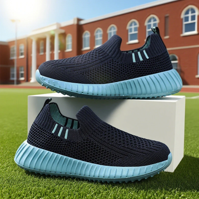 

Lightweight Children Running Sneakers Boys School Casual Shoes Outdoor Breathable Anti-Slip Walking Shoes Soft Soled