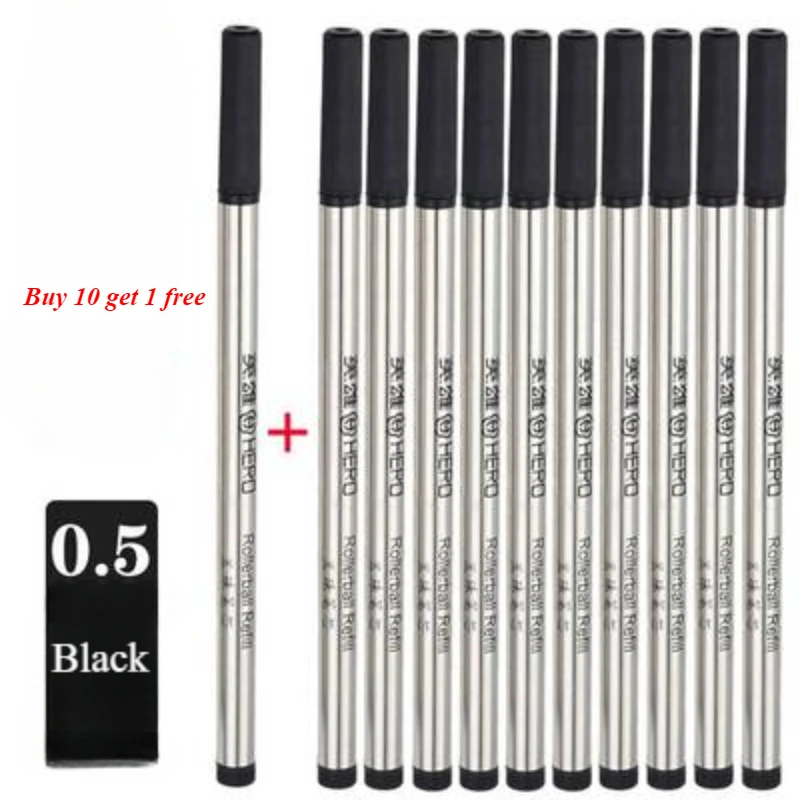 2pcs/5pcs/10pcs Duke Gel Pens Refills 0.5MM 0.7MM Metal Rod Black Universal Rollerball Pen Writing Student Office Stationery