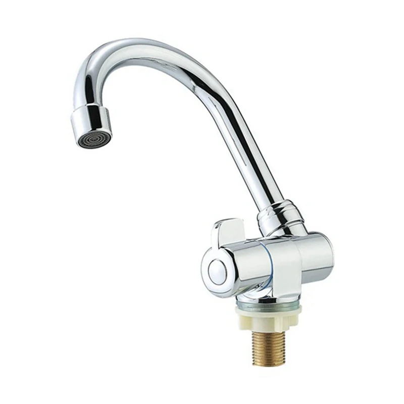 Rotation Copper Basin Faucet Cold Deck Kitchen Folding Caravan Bathroom Tap for Marine Boat Deck Camper