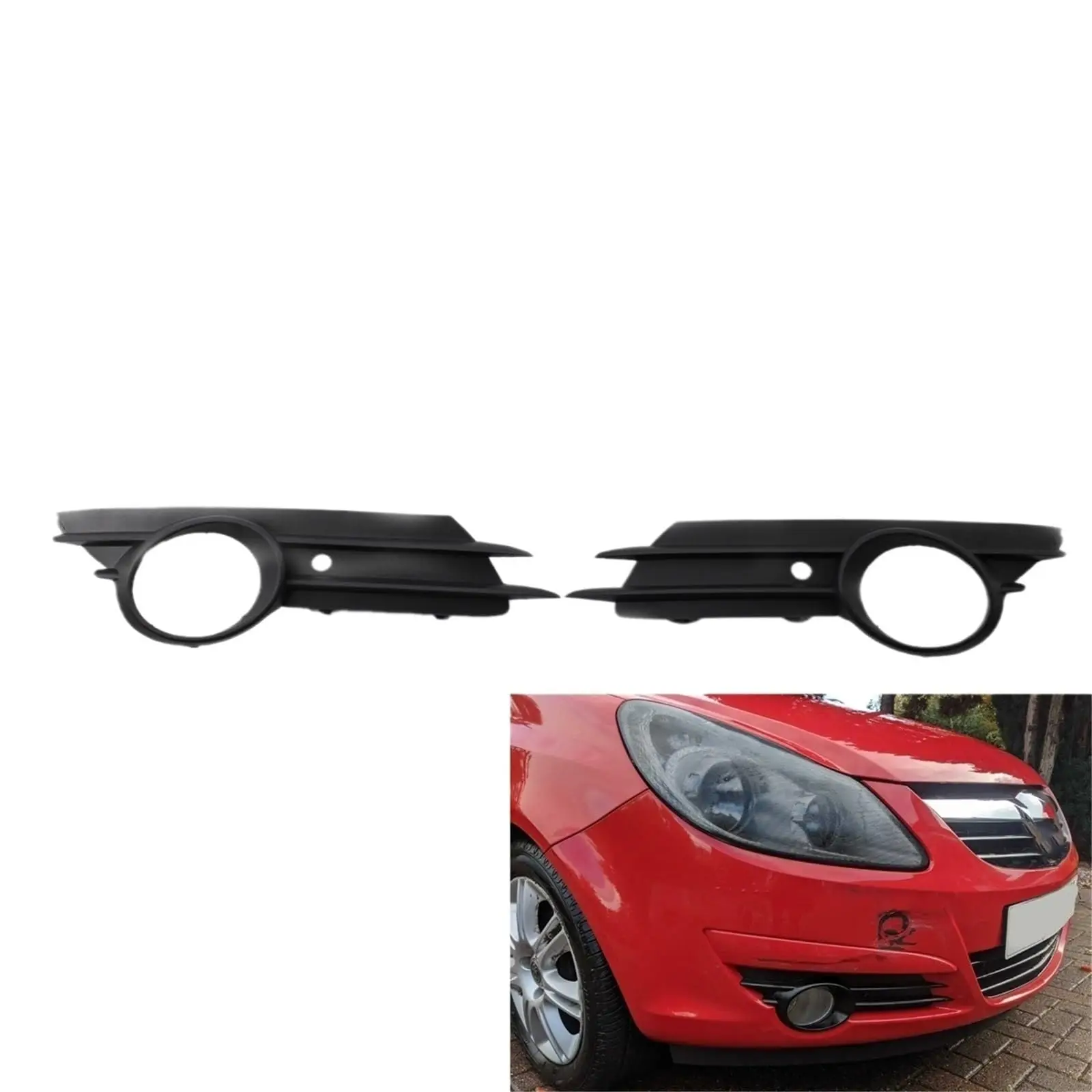 

2x передний бампер автомобиля, противотуманная фара, решетка, противотуманная фара, накладка на решетку для Vauxhall, Opel, Corsa D MK3 2006-2011 132294