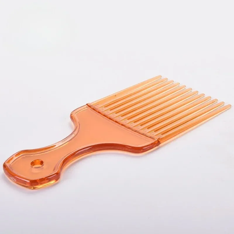 Dentes largos Escova Pick Comb para Cabelo Afro Encaracolado, Engrenagem Plástica, Garfo, Inserir Escova de Cabelo, Styling Tools, 1 Peça