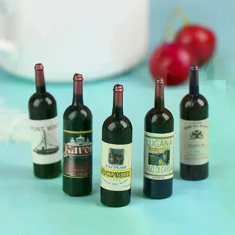 10Pcs 1/12 Dollhouse Miniature Mini Wine Bottle Set With Box Simulation Drinks Model Toys For Doll House Decoration Accessories