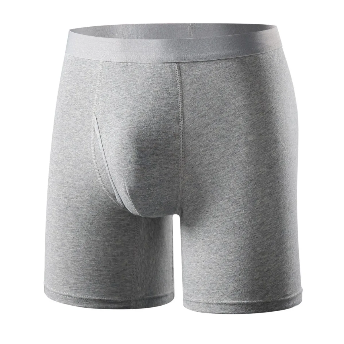 4 عبوات من سراويل الملاكم القطنية للرجال مع رفرف مريح - ساق طويلة 9 بوصة، ملابس داخلية ناعمة متوسطة الارتفاع، مضادة للركوب (عبوة متعددة)