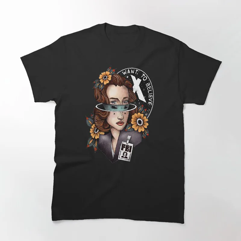 Believe Trust No One Vintage Sci fi tv series The X Files Gift t shirt 0305 Retro Alien movie Graphic clothes All size top S-6XL