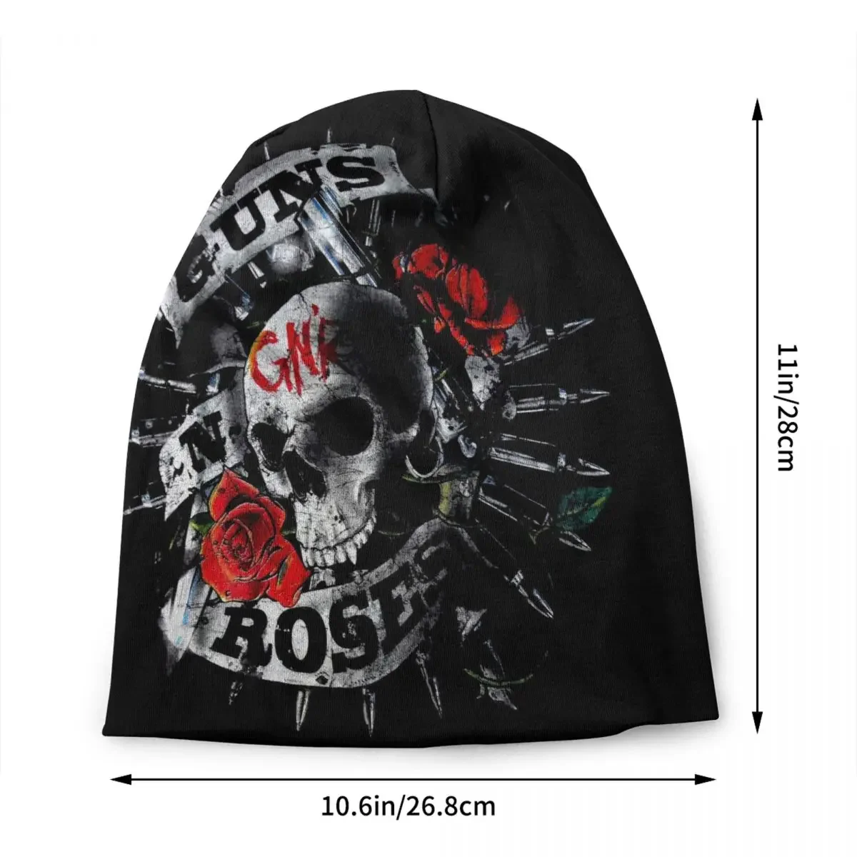 Guns N Roses-gorros de Metal pesado para hombre y mujer, gorro de punto cálido con logotipo de bala, Unisex, para exteriores, Invierno