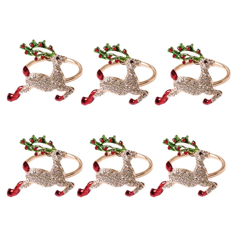 Christmas Napkin Buckle Deer Napkin Rings Christmas Holiday Table Decoration Deer Napkin Rings Easy To Use