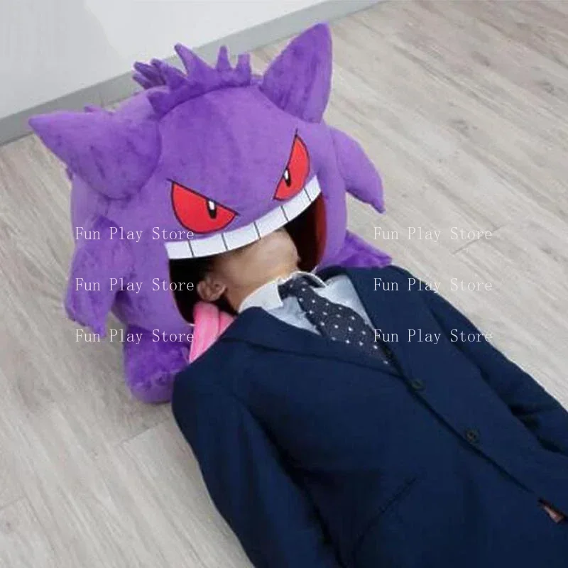 Pokemon Gengar Big Tongue Plushies Anime Peripheral Big Size Gengar Sleep Pillow Dual Purpose Nap Blanket Stuffed Plush Toy Doll