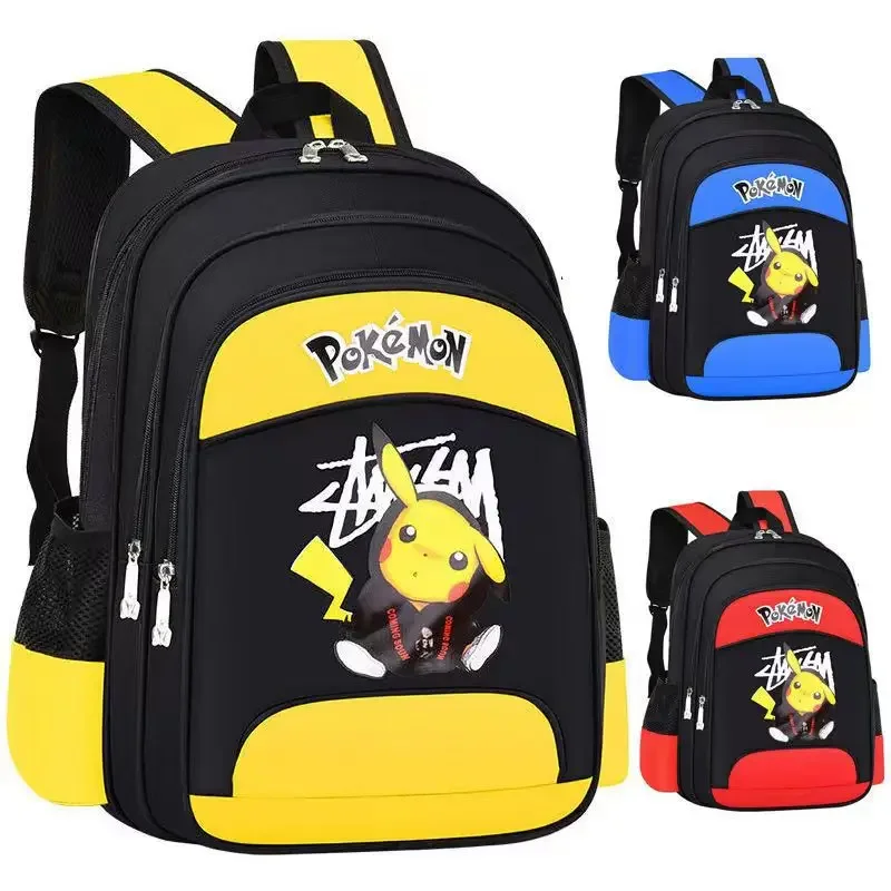 Large Capacity Pikachu Backpack, Anime Printed Daypack, Cartoon Schoolbag, Kids Boys Casual Travel Commute Knapsack