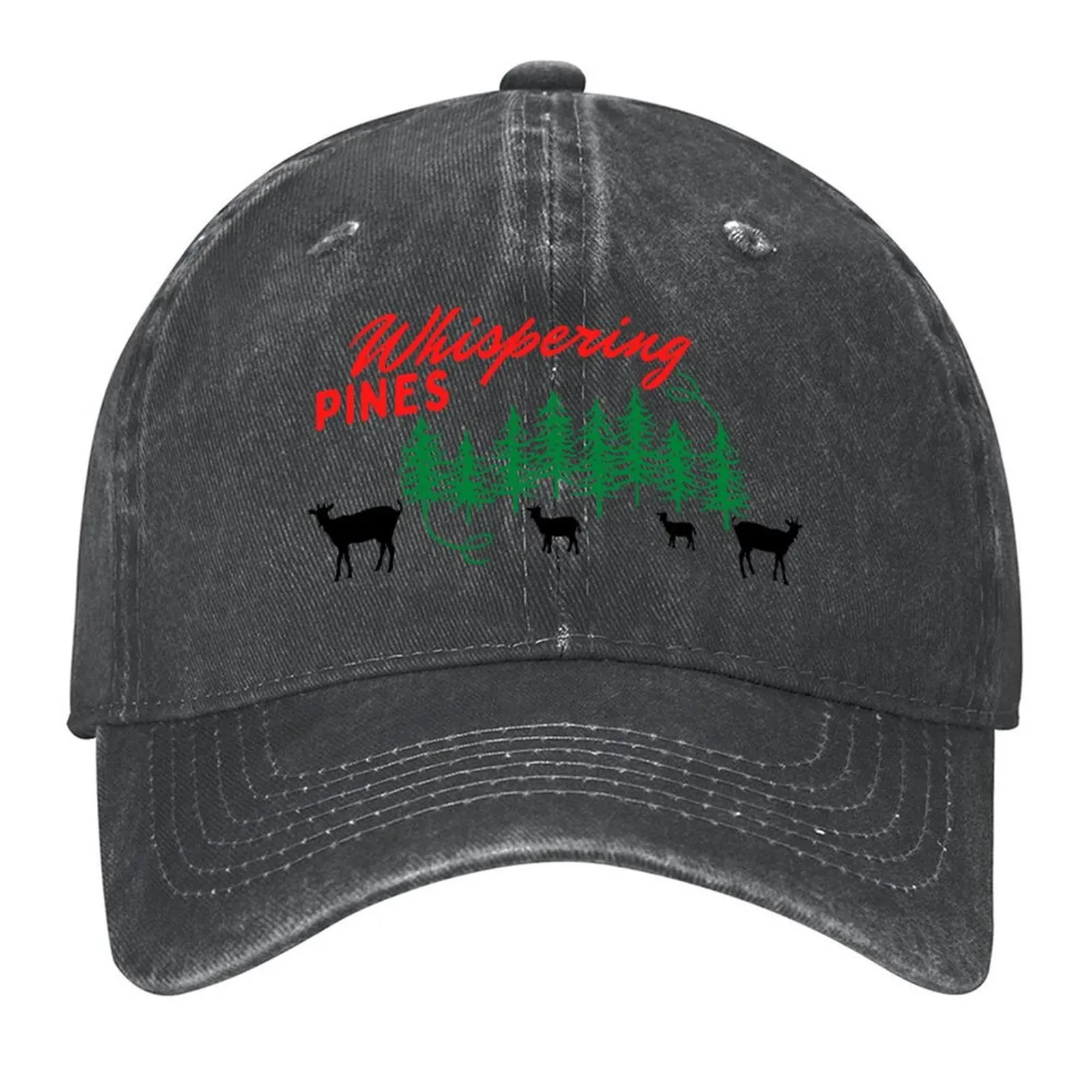 

Whispering Pines Working Ranch with Goats Red and Black Baseball Cap Unique hats Rugby Wild Ball Hat Hood Men Golf Wear Women's