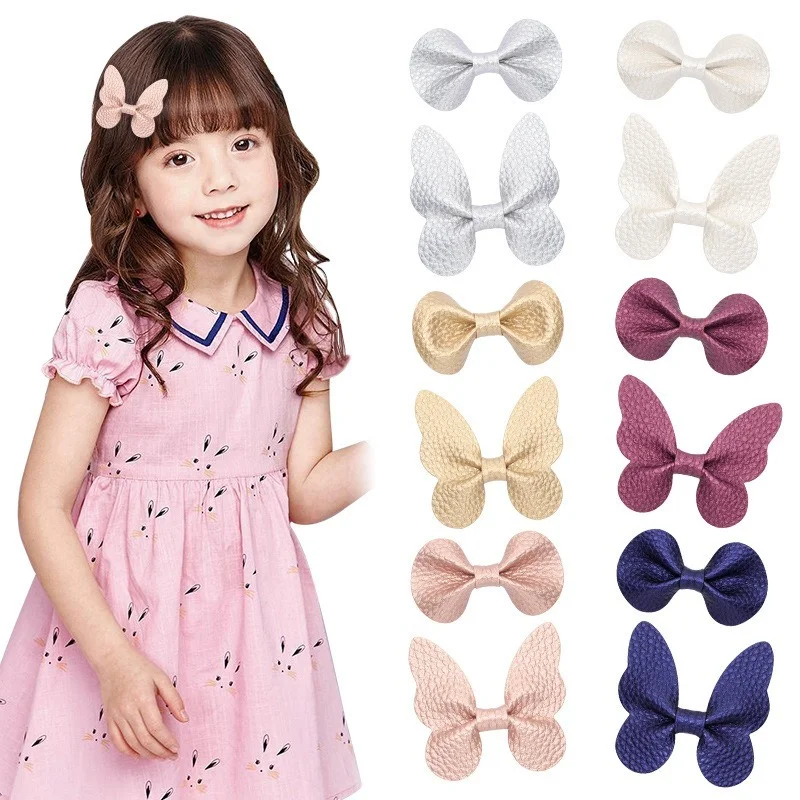 Lychee Pattern Butterfly Girls Hair Clip Handmade Child Sweet Cute Princess Hairpins Barrettes Fashion Solid Color Accessories