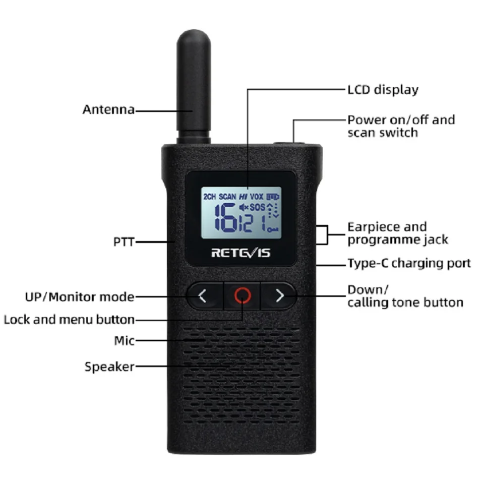 Retevis Walkie talkie 10 stücke RB628 Mini Walkie-talkie PMR 446 FRS PTT VOX Zwei-Weg Radio für hotel Cafe Restaurant Im Freien Jagd