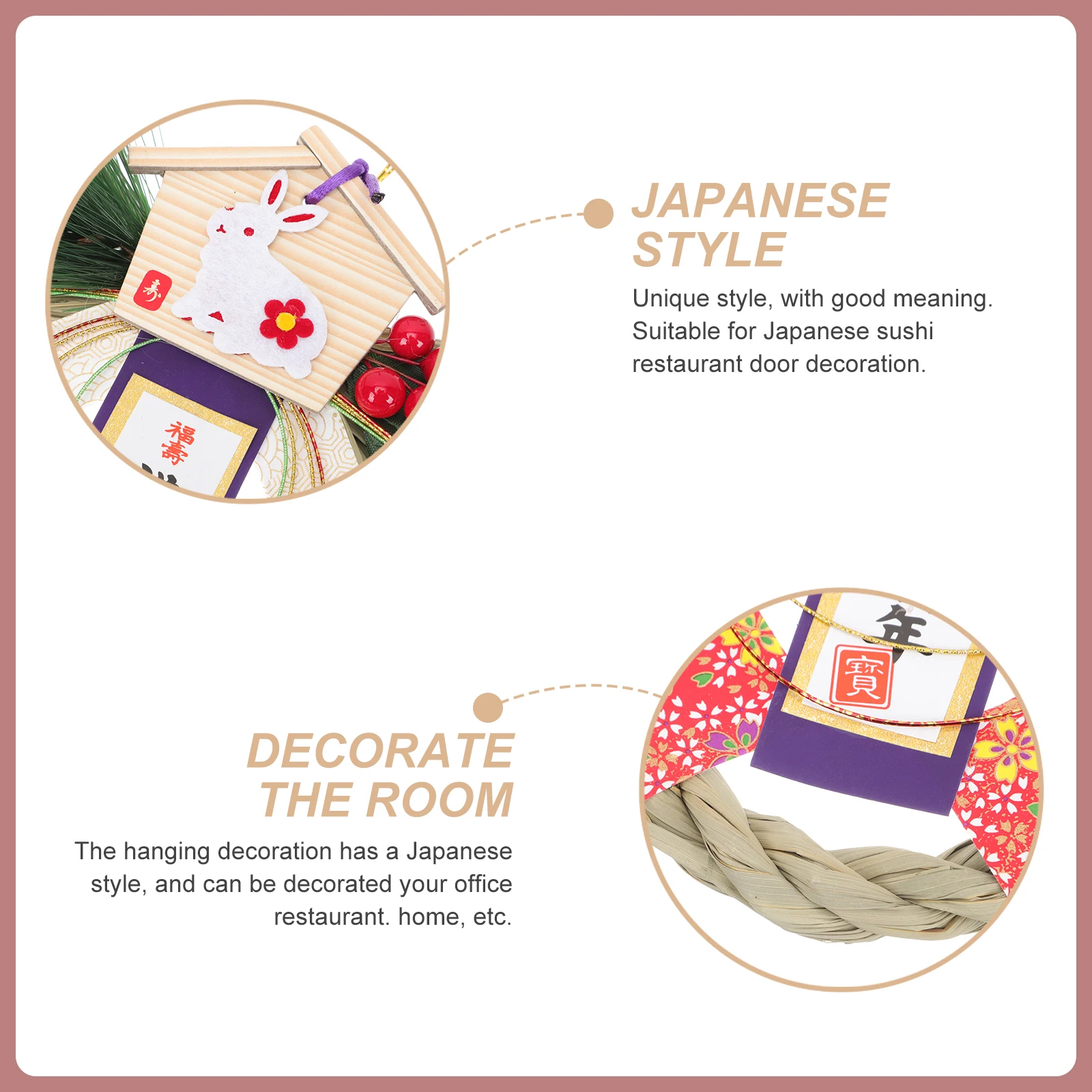 

Japanese Style Straw Hanging nament Woven Decorative Accessories for Home Sushi Restaurant Wall Craft New Years Decor Pendant