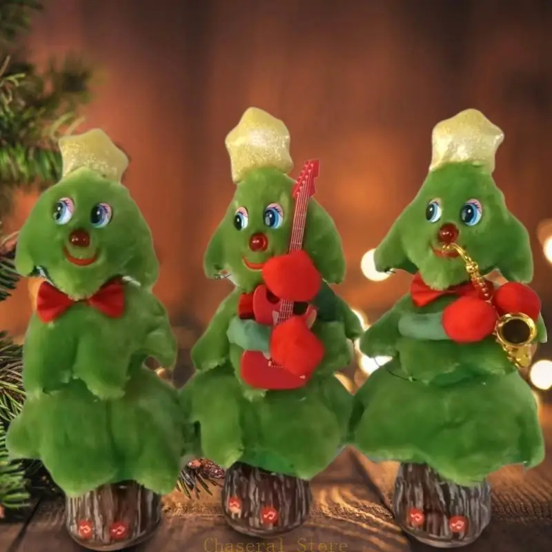 E7ce Electric Singing Christmas Tree Christmas Plush Toy Novelty Dancing Toy Seasonal Festival