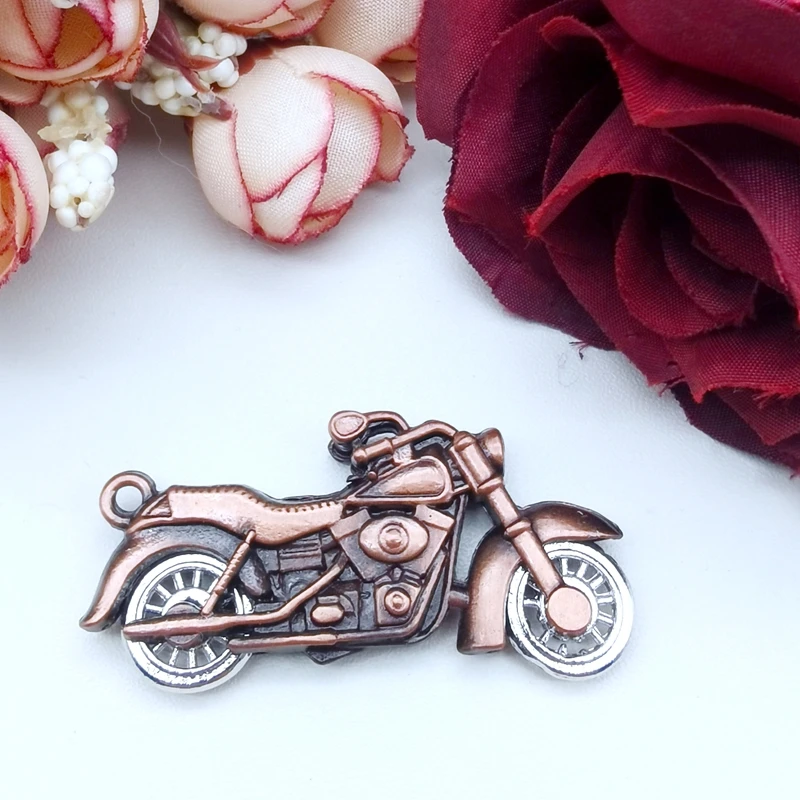 2Pcs Fashion Hip Hop Simulation 3D Motorcycle DIY High end Trendy Cool Street Jewelry Pendant Fashionable and Elegant