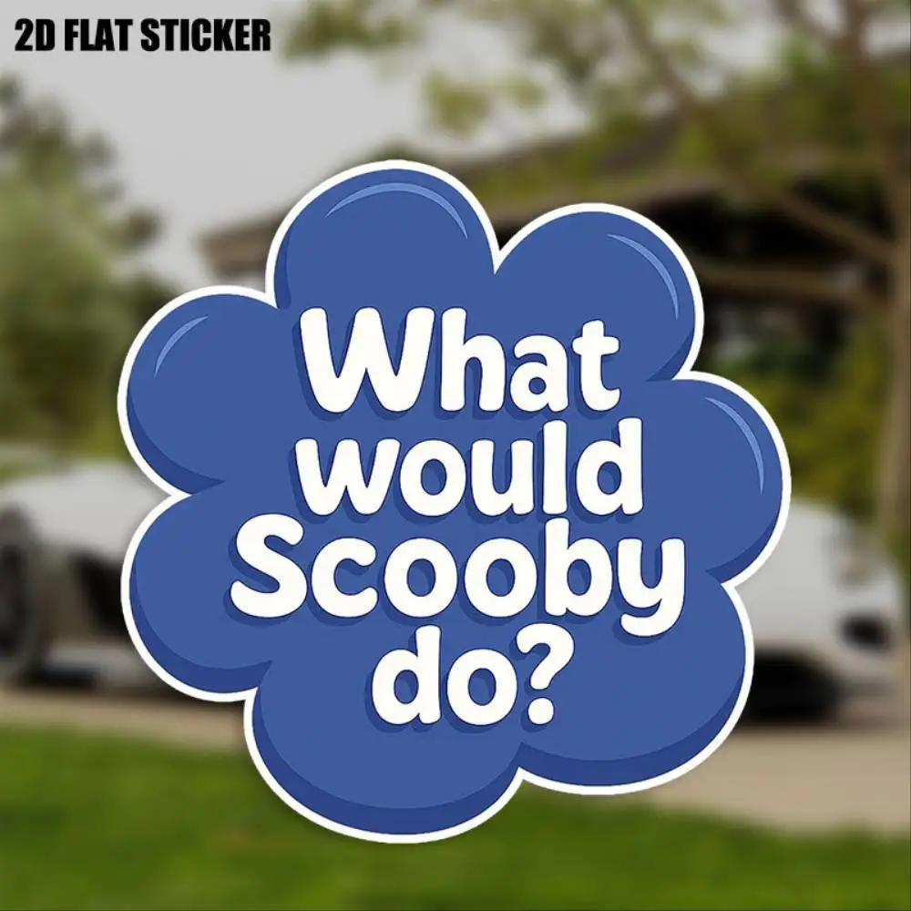 Blue Flower Text Question Vinyl Decal Self Single Use Irregular Shape Su Waterproof Stickers For Decorating Car Windows Motorcyc