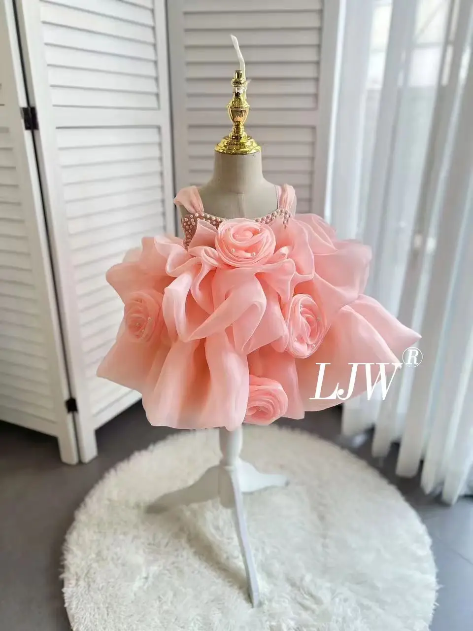 0-3 year old baby's first birthday formal party Flower Girl Princess wear luxurious fluffy First Communion Christmas formal dres