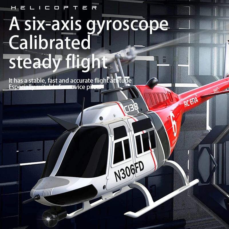 RC ERA C138 BELL206 1/33 RC Helicopter 2.4G 6CH 6-axis Gyro Stabilized Altitude Impact Resistance Simulation Aircraft Model Toys