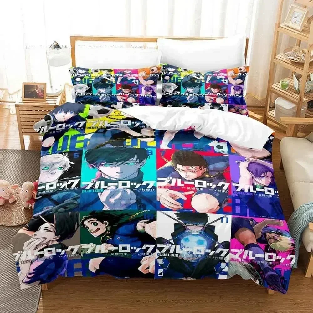 

Fashion 3D Print Anime Bluelock Bedding Set Printed Bed Set With Pillowcase Bed Duvet Cover Soft Queen King Size Bedclothes Home