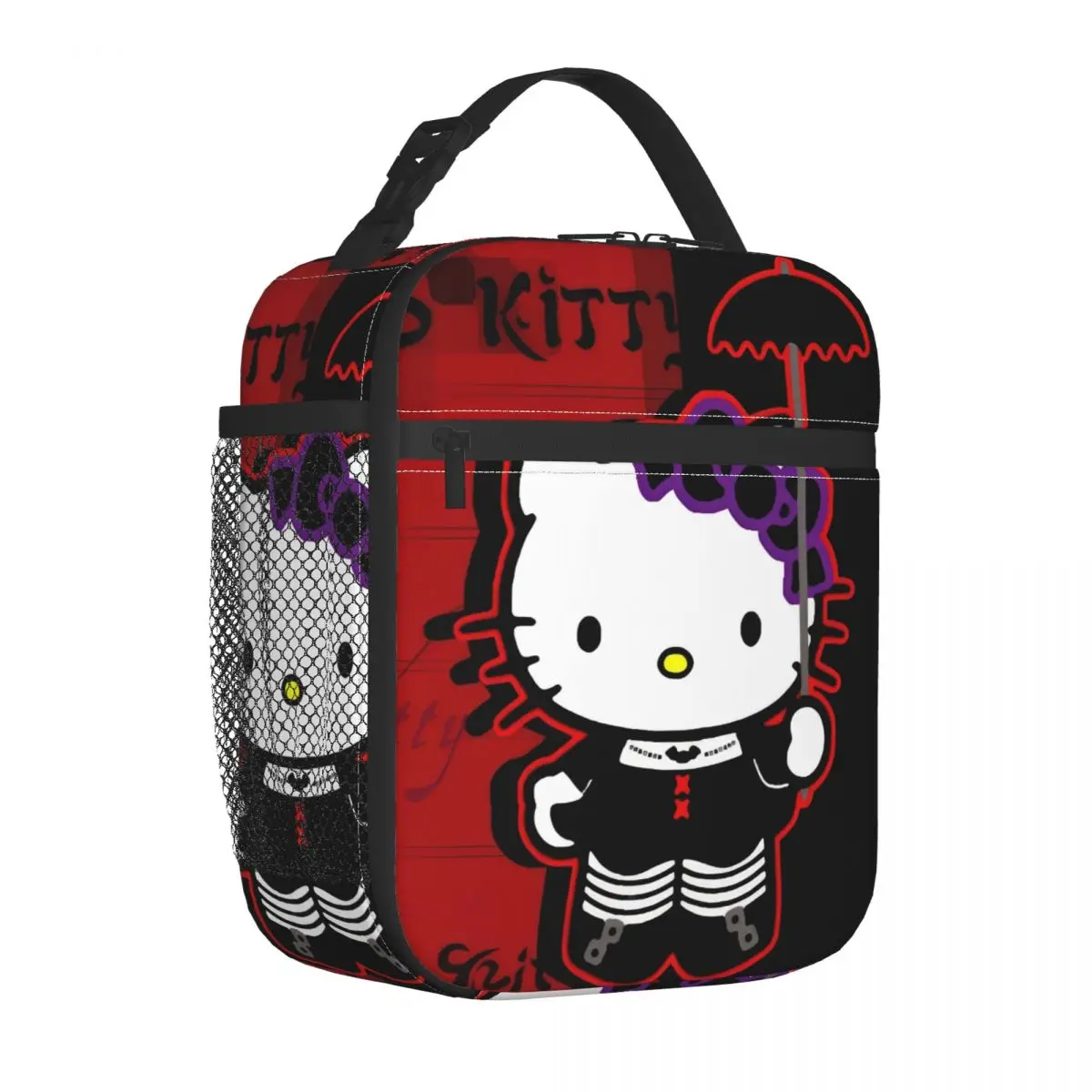 

Hello Kitty Y2k панк летучие мыши изолированные сумки для обеда большой мультфильм многоразовая термосумка сумка-тоут ланч-бокс школьный пикник для мужчин и женщин