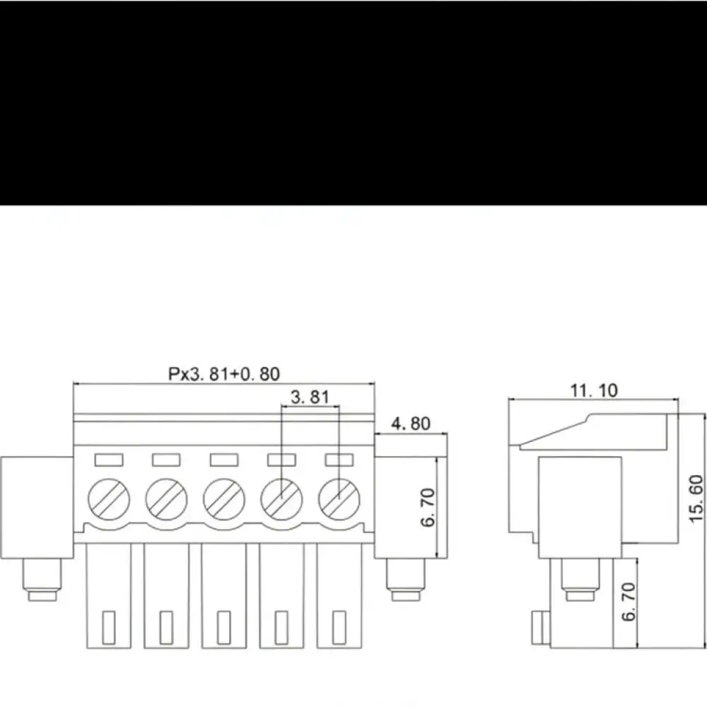 For Sanhejin 3.81mm Pitch Feed Through Electrical Connector Panel Mount Terminal Block Plug In Wiring Modular Device