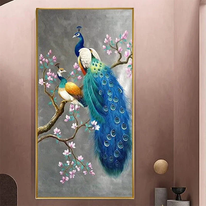 Peacock Magnolia 5D Diamond Painting DIY Full Diamond Embroidery Gifts Restaurant Office Home Decor Diamond Cross Stitch Kits