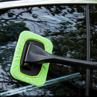 Glass Wiper Car Window Cleaner Brush With Long Handle Car Windshield Microfiber Cleaning Wash Tool Inside Interior Mist Wiper