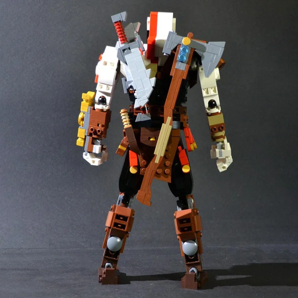 BuildMOC Mech Warrior God of the Wars Kratos Building Blocks Creatività Modello Personaggio Mattoni Giocattolo assemblato fai da te per regalo per bambini