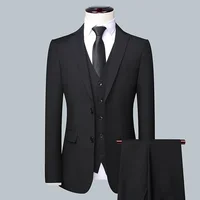 Traje de negocios de Color sólido para hombre 2025, moda de alta calidad para banquete, boda, tendencia, novio, padrino individual 3/2/1