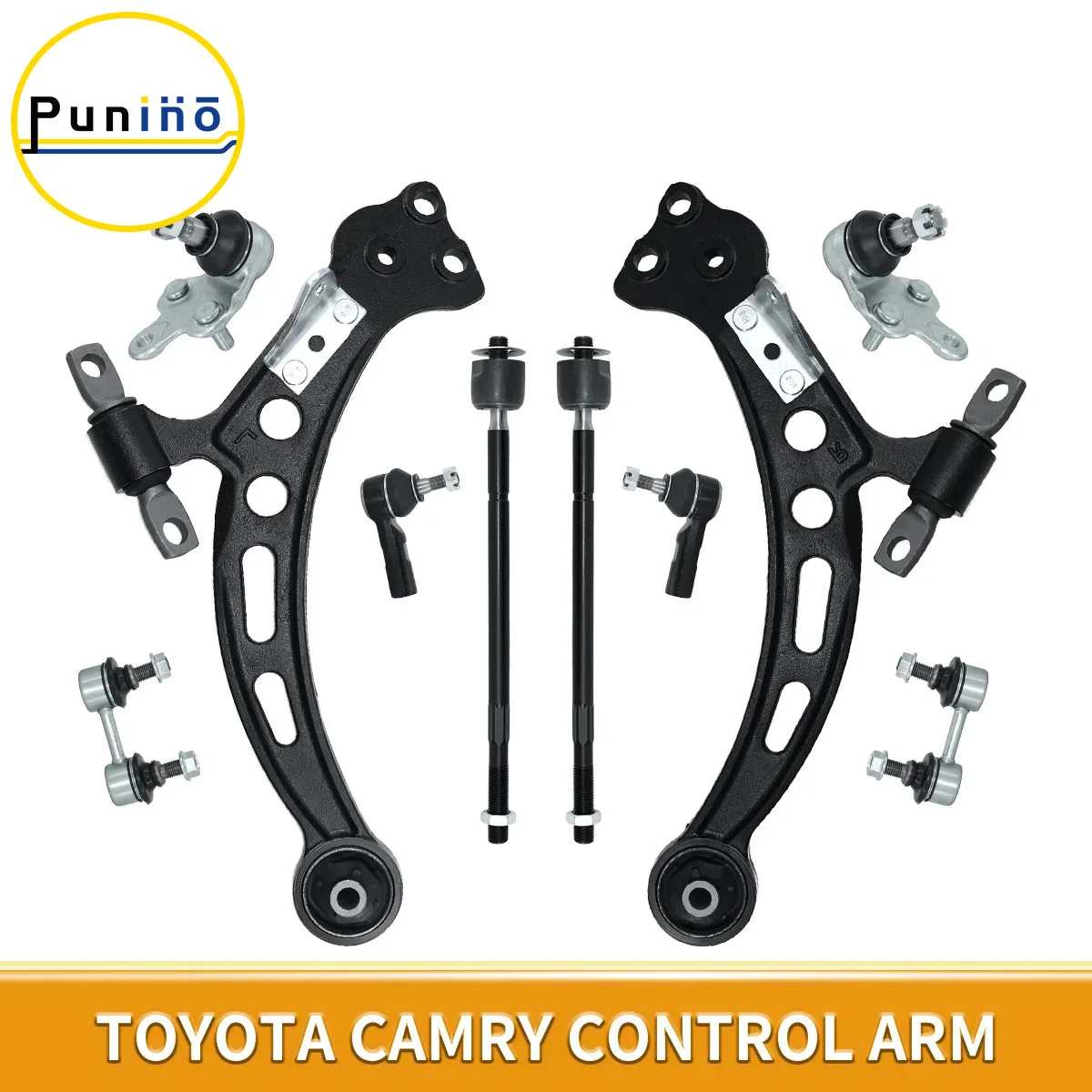 

Punino 10pcs Front Suspension Lower Control Arm Tie Rod Ends Kit for Toyota Camry Avalon Lexus ES300 1992 1993 1994 1995 1996