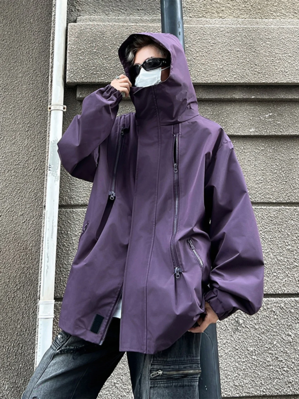 

Мужская зимняя куртка для сноуборда Ume Purple Detachable American Style, из полиэстера, нейлона и композитного волокна, на молнии, с карманами.