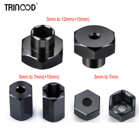 TRINOOD 4Pcs Aluminum Alloy 5mm to 12mm Hex Wheel Hub Adapters 5mm to 7mm Conversion for 1/10 RC Truck WPL D12 Upgrade Parts