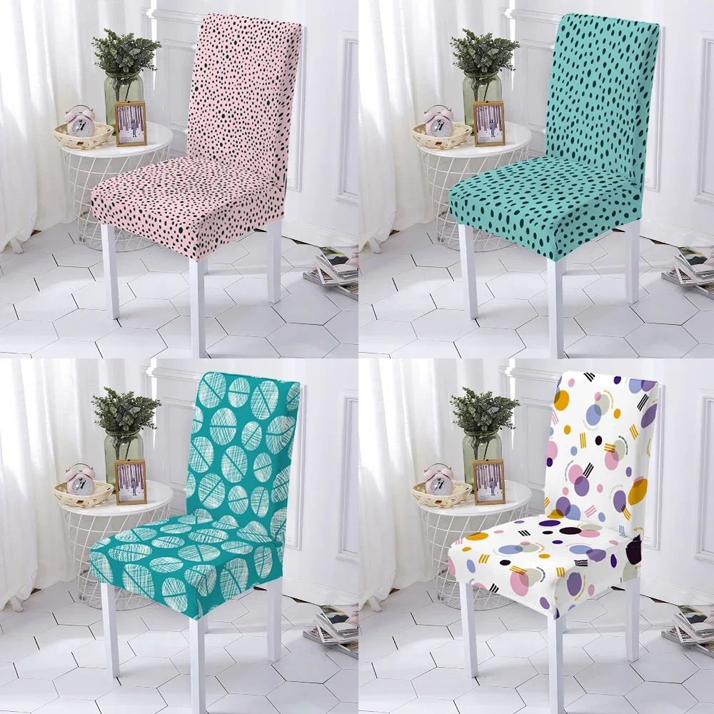 

Printing Removable Chair Cover Big Elastic Slipcover Modern Kitchen Seat Case Stretch Chair Cover For Banquet