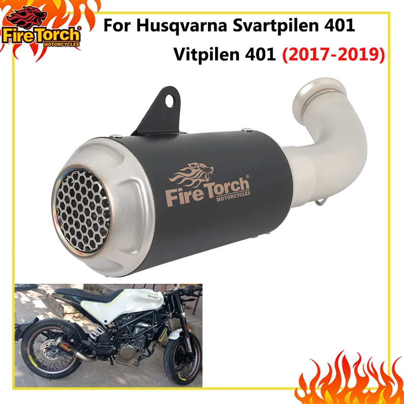 

Slip On For Husqvarna Svartpilen 401 Vitpilen 401 2017 2018 2019 Motorcycle Exhaust Escape System Muffler With Middle Link Pipe