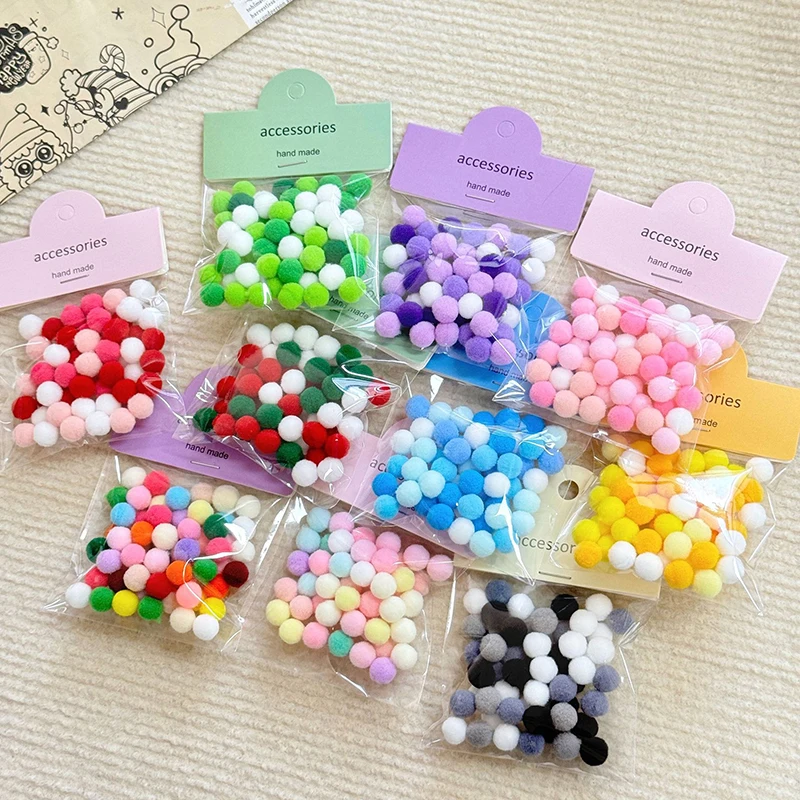 Macaron Pom Pom Furry Ik1 cm, Coloré, Doux, Furball, Artisanat Fait Main, Fournitures de Décoration DIY, 50Pcs