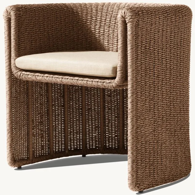 &Modular Outdoor Milou Dining Armchair Eco-Friendly Durable Stainless Steel Wave for Garden Patio Outdoor Furnitur