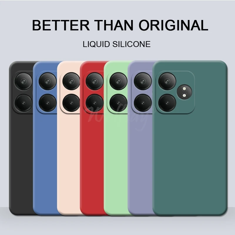 

For Realme GT 6 Case Liquid Silicone Plain Rubber TPU Protector Realme GT 6 Cover Phone Cover Realme GT 6 6T Case