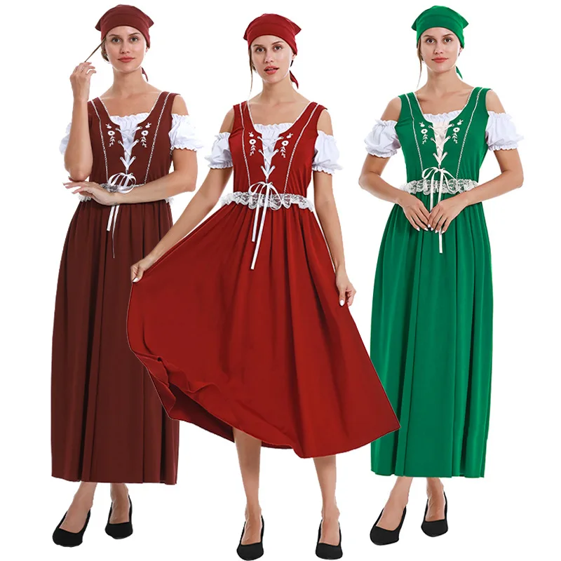 cafe Maid Cosplay estate maids full set Costume for adult  traditional ethnic dress maids with scarf  HALLOWEEN