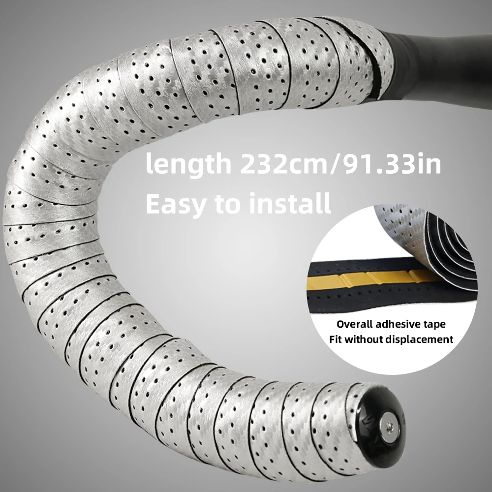 Road Bike Handlebar Tape Bar Tapes EVA/PU Soft Anti-Vibration Wrap Tape Durable Bar Bartape Anti-slip Carbon Fiber Pattern