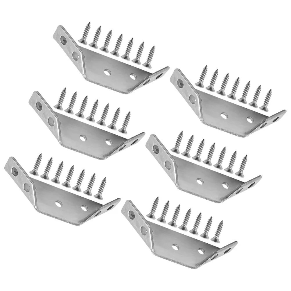 

6Sets Stainless Steel Corner Brackets Heavy Duty Furniture Corner Connectors Cabinet Shelf Braces for Kitchen Bathroom Projects